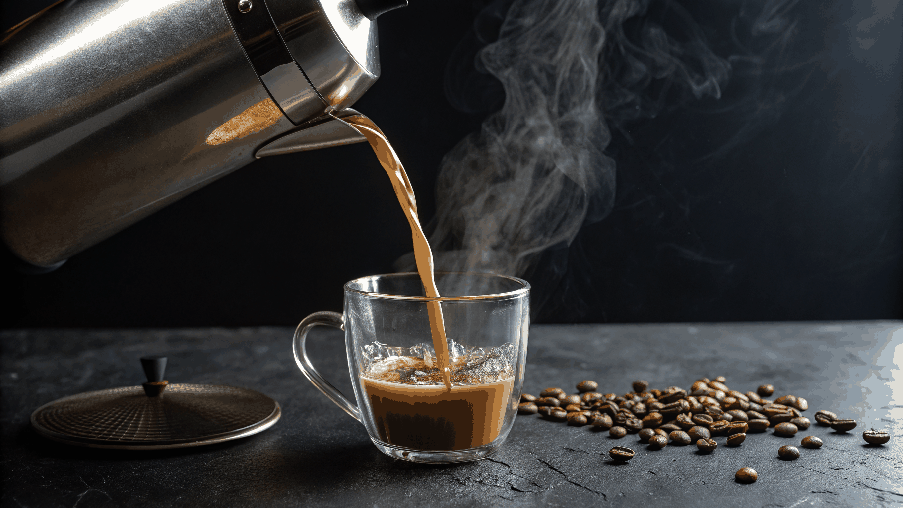 Fresh coffee pour at Rahma Roasters coffee house launch