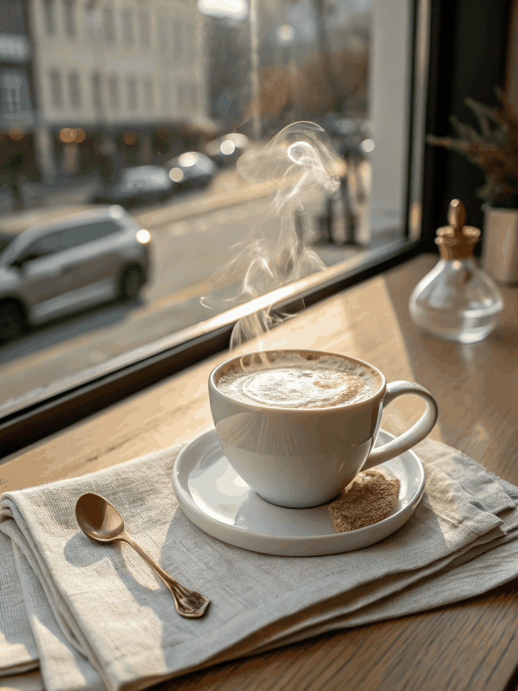 Freshly brewed coffee in a ceramic mug