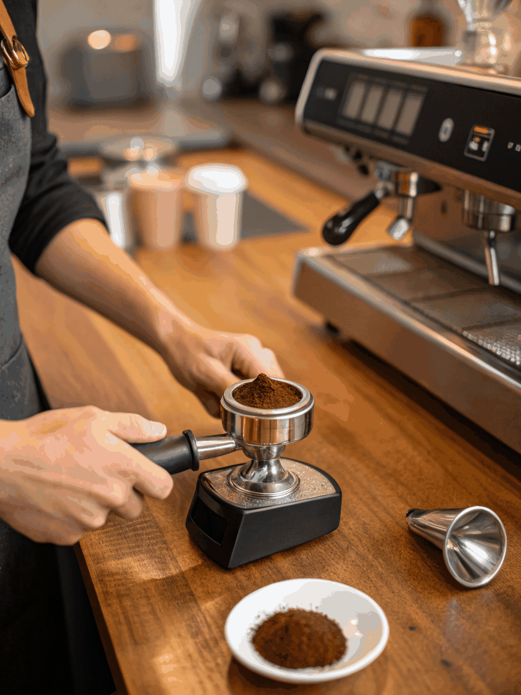 Barista preparing a specialty coffee drink